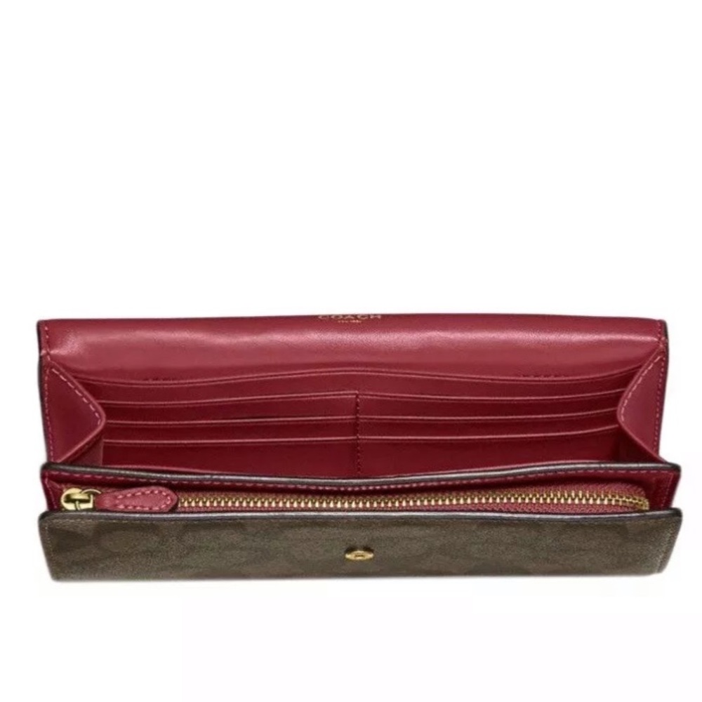 Authentic COACH Sign Leather Slim Envelope Wallet - Picture 4 of 7